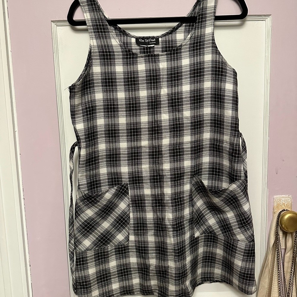 RUE ST PAUL VINTAGE PLAID MINI BABYDOLL DRESS